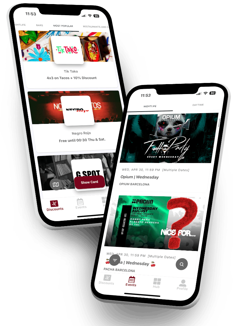 Captura de pantalla de l’app mòbil de Barceloning